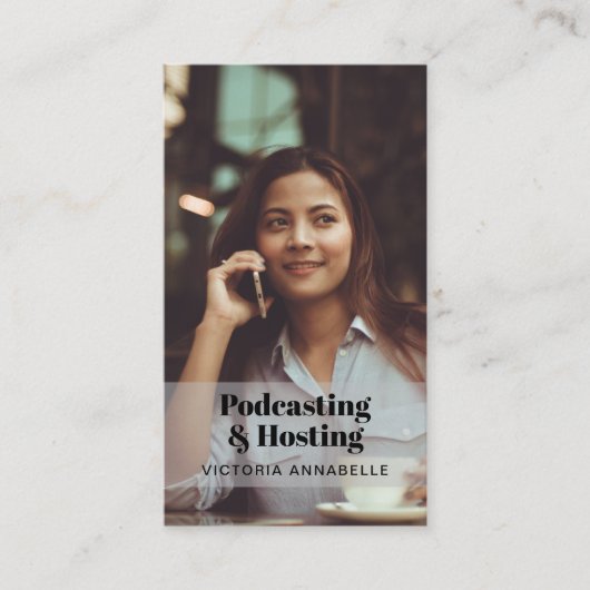 Podcasting & Hosting Foto QR Code Visitekaartje (Voorkant)