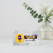 podcastmicrofoon visitekaartje (Staand voorkant)