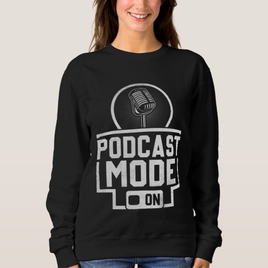 Podcastmodus aan Podcastmaker Podcasten Interview Trui (Voorkant)