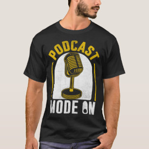 Podcastmodus op Podcaster Podcasting Interviewer T-shirt