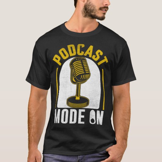Podcastmodus op Podcaster Podcasting Interviewer T-shirt (Voorkant)
