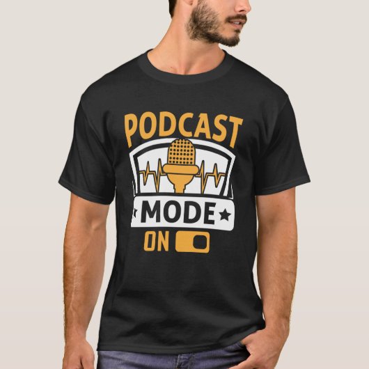 Podcastmodus op Podcaster Podcasting Interviewer T-shirt (Voorkant)