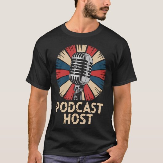 Podcastpresentator T-shirt (Voorkant)