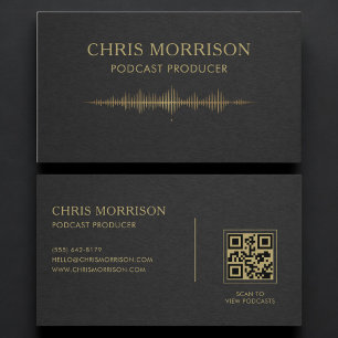 Podcastproducent Black Gold QR-code Visitekaartje
