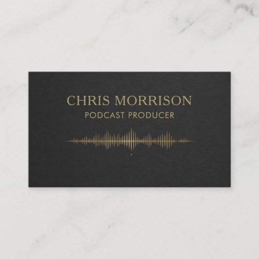 Podcastproducent Black Gold QR-code Visitekaartje (Voorkant)