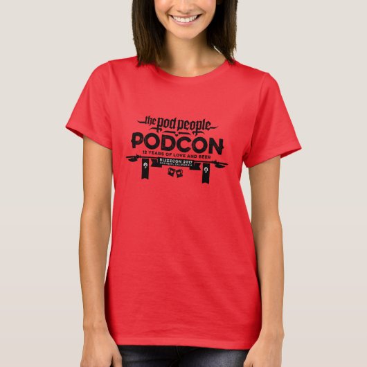Podcon 2017 Shirt! - zwarte logo T-shirt (Voorkant)