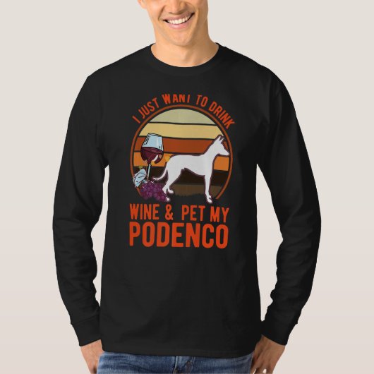 Podenco And Wine Ibizan Hound Podenco T-shirt (Voorkant)