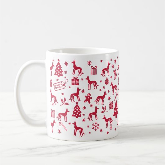 Podenco Andaluz kerstontwerp Koffiemok (Links)