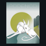 Podenco Dog Art Deco Design Poster<br><div class="desc">Dit Art Deco Podenco-ontwerp kenmerkt de charme van een gestroomlijnde leeftijd in combinatie met de elegante schoonheid van de Ibizan Hound. Dit poster is het perfecte wanddeksel voor elke liefhebber van een waarneming. Het kan worden aangepast om het woord "Podenco" bovenaan te wijzigen. Je kunt de naam van je hond...</div>