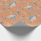 Podenco Dog en Galgo  Coral Pink Cadeaupapier (Hoek)