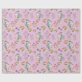 Podenco Dog en Galgo Girly Pink Cadeaupapier (Vlak)