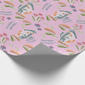 Podenco Dog en Galgo Girly Pink Cadeaupapier (Hoek)