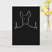 Podenco Dog hartslag Kaart (Gele Bloem)