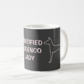 Podenco Dog roze Silhouette Koffiemok (Voorkant rechts)