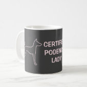 Podenco Dog roze Silhouette Koffiemok (Voorkant links)