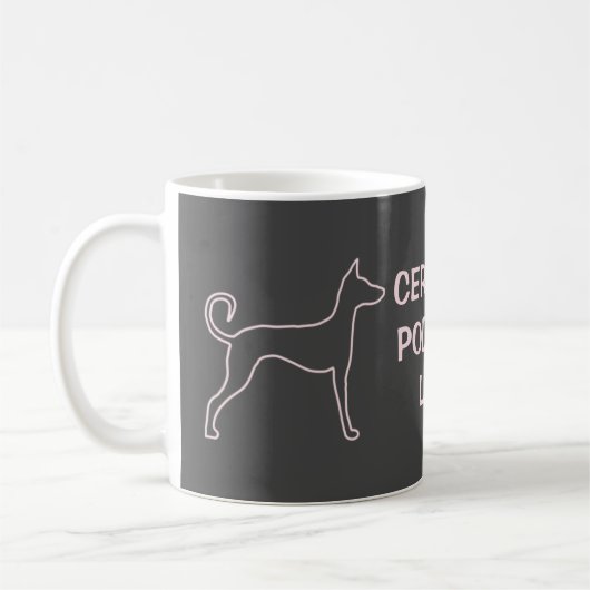 Podenco Dog roze Silhouette Koffiemok (Links)