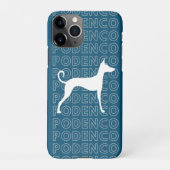 Podenco Dog Silhouette (wit) iPhone Hoesje (Achterkant)