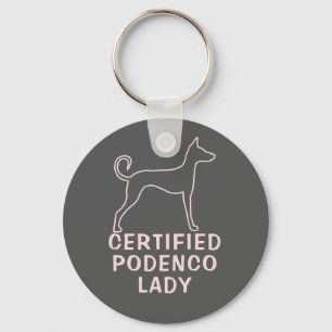  Podenco Dog Slogan Roze Logo Sleutelhanger