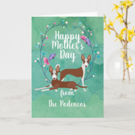  Podenco Dogs Mam Moederdag Floral Kaart