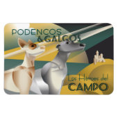 Podenco en Galgo  Art Deco Style Magneet (Horizontaal)