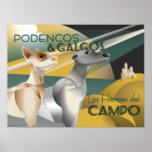 Podenco en Galgo  Art Deco Style Poster (Voorkant)