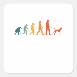 Podenco Evolution Retro Ibizan Hound Vierkante Sticker