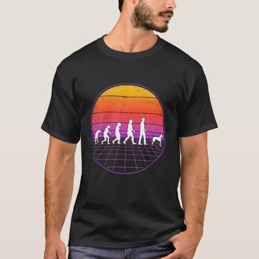 Podenco Evolution Vaporwave Ibizian Hound Podenco T-shirt (Voorkant)