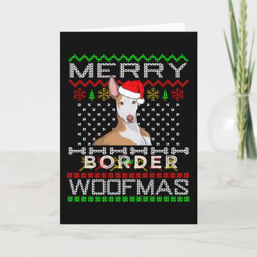 Podenco Greyhound hond kerstcadeau idee Kaart (Voorkant)