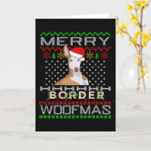 Podenco Greyhound hond kerstcadeau idee Kaart (Gele Bloem)