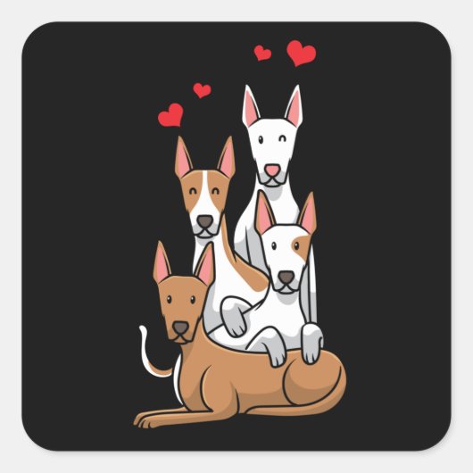 Podenco Honden Vierkante Sticker (Voorkant)