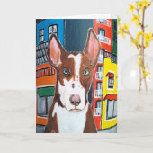 Podenco in de stad schilderij van Alfred Fox Kaart (Gele Bloem)