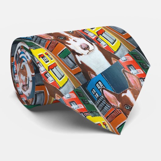 Podenco in de stad schilderij van Alfred Fox Stropdas (Opgerold)