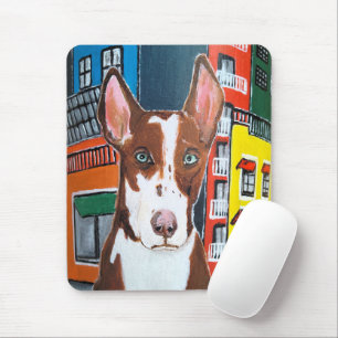 Podenco in Town Schilderij van Alfred Fox Muismat