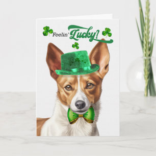 Podengo-hond voelt zich Lucky St. Patrick's Day Feestdagen Kaart