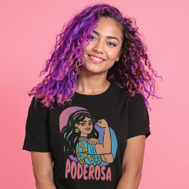 Poderosa Hand getrokken Spaanse Latina Vrouw T-shirt