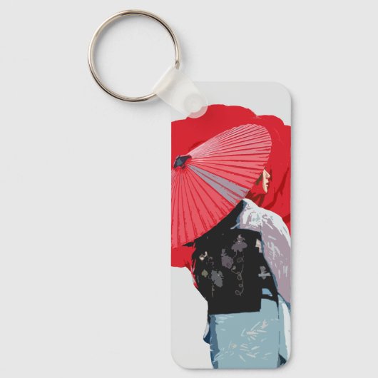 Poderoso Retrato Avermelhado Japão Contemporâneo Sleutelhanger (Voorkant)