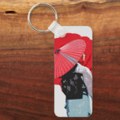 Poderoso Retrato Avermelhado Japão Contemporâneo Sleutelhanger (Voorkant)