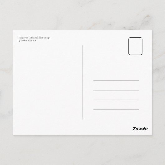 Podgorica Cathedraal, Montenegro Briefkaart (Achterkant)