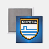 Podgorica Flag Magneet (Voorkant / Achterkant)