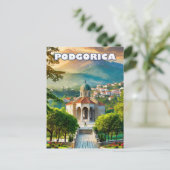 Podgorica in het hart van de Balkan Briefkaart (Staand voorkant)