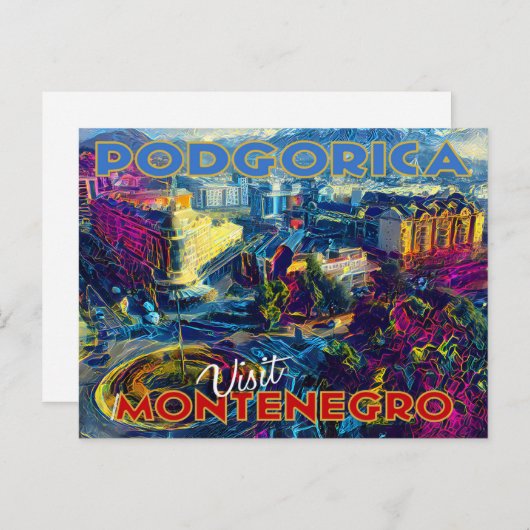 Podgorica, Montenegro Briefkaart (Voorkant / Achterkant)