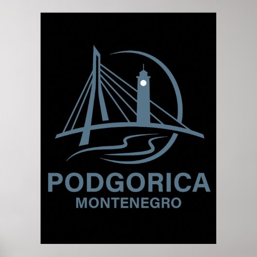Podgorica Montenegro Europa Poster (Voorkant)