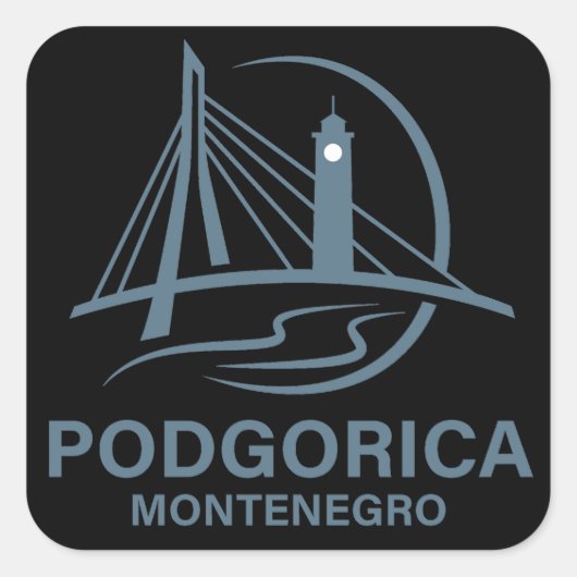 Podgorica Montenegro Europa Vierkante Sticker (Voorkant)