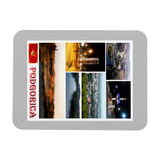 Podgorica - Montenegro - mozaïek - Magneet (Horizontaal)