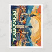 Podgorica Montenegro Reis artistiek kleurrijk Briefkaart (Voorkant)