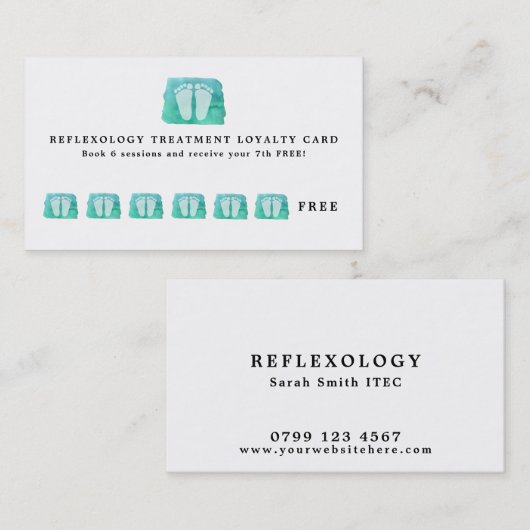 Podiatrie visitekaartje relexology loyalty card (Voorkant / Achterkant)