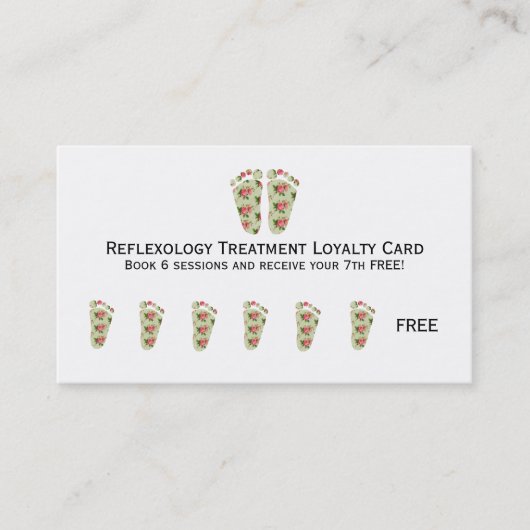 Podiatrie visitekaartje relexology loyalty card (Voorkant)