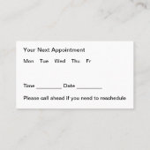 Podiatrist Afspraak Medische Visitekaartjes (Achterkant)