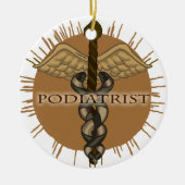 Podiatrist Caduceus Keramisch Ornament (Voorkant)