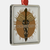 Podiatrist Caduceus Premium Square Ornament (Rechts)